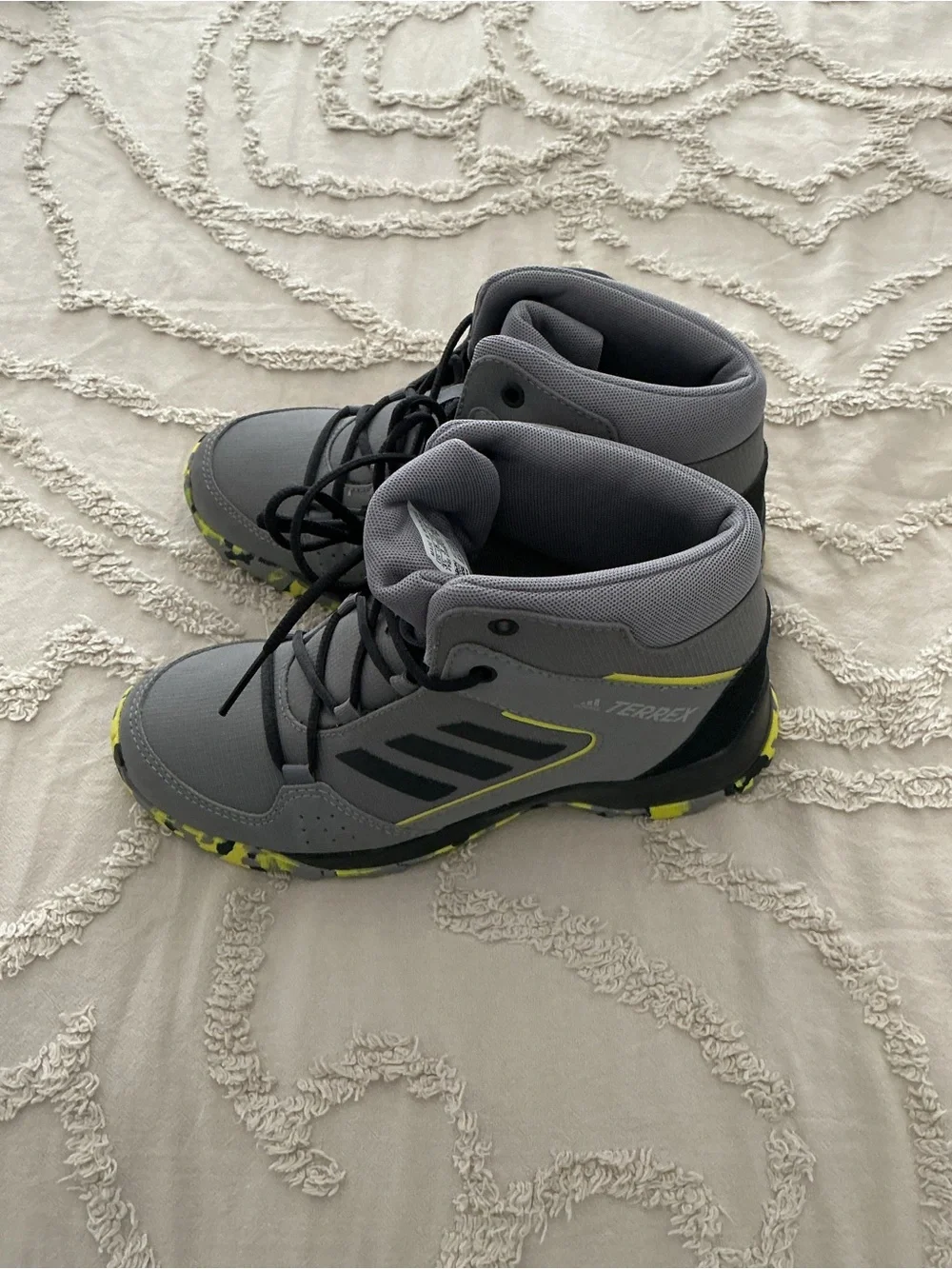 adidas Kids Grey and Yellow Terrex Trail Boots